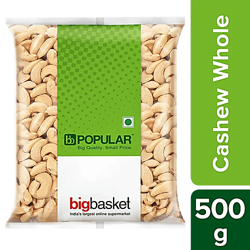 bb Popular Cashew/Kaju - Whole, 500 g