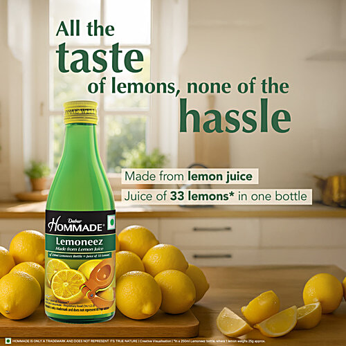 Dabur Hommade Lemoneez, 250 ml Goodness Of 33 Lemons