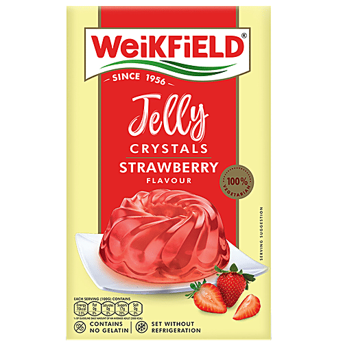 Buy Weikfield Jelly Crystals Strawberry Flavor 90 Gm Carton Online at