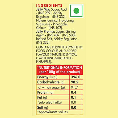 Weikfield Pineapple Flavoured Jelly Crystals Mix, 90 g No Gelatin,