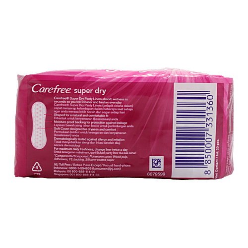 Carefree Panty Liners - Super Dry, 20 pcs  