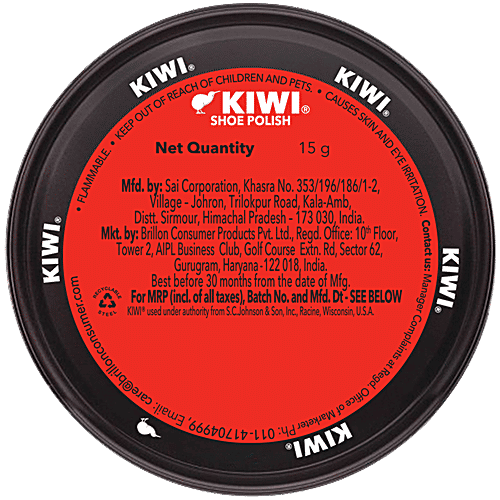 Kiwi Wax Shoe Polish - Black, 15 g Renews & Protects