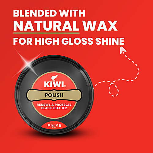 Kiwi Wax Shoe Polish - Black, 15 g Renews & Protects