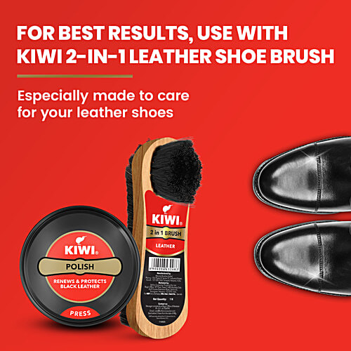 Kiwi Wax Shoe Polish - Black, 15 g Renews & Protects