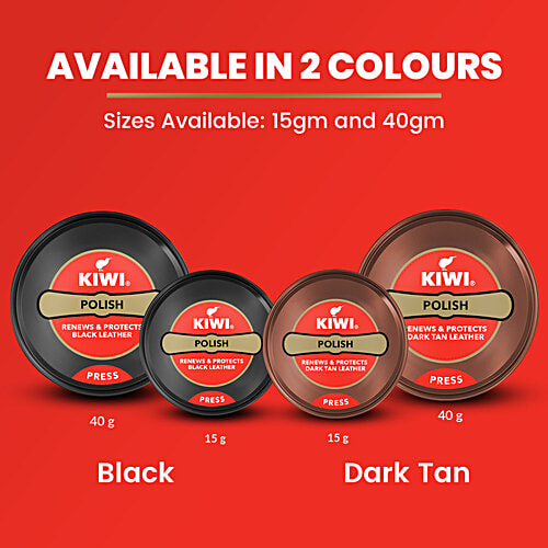 Kiwi Wax Shoe Polish - Black, 15 g Renews & Protects