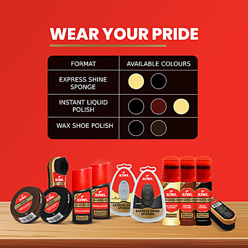 Kiwi Wax Shoe Polish - Black, 15 g Renews & Protects