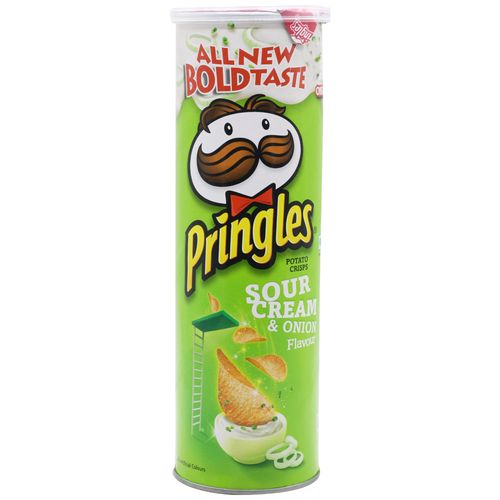 Buy Pringles Potato Crisps Sour Cream And Onion 110 Gm Tin Online At ...