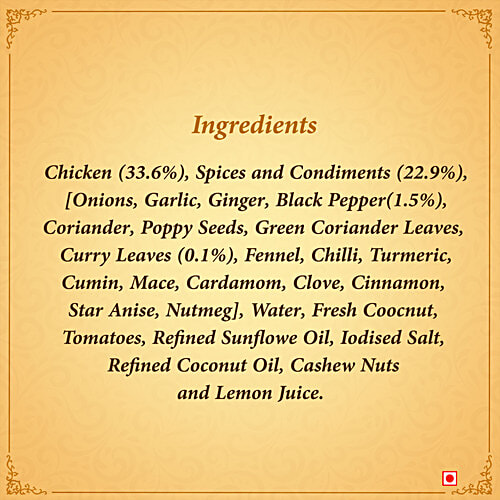 Kitchens Of India Chicken Chettinad - Just Heat & Eat, 285 g Ready to Eat Indian Food, No Added Preservatives, Microwavable