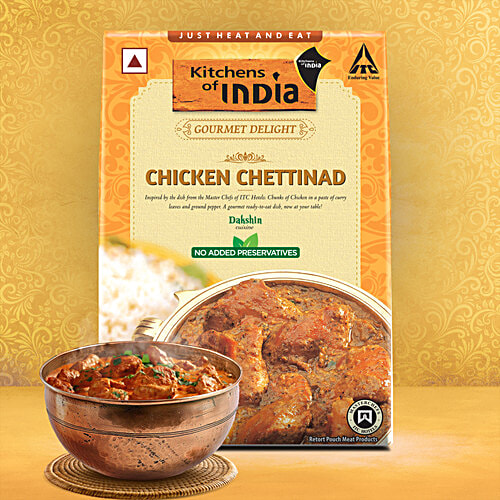 Kitchens Of India Chicken Chettinad - Just Heat & Eat, 285 g Ready to Eat Indian Food, No Added Preservatives, Microwavable