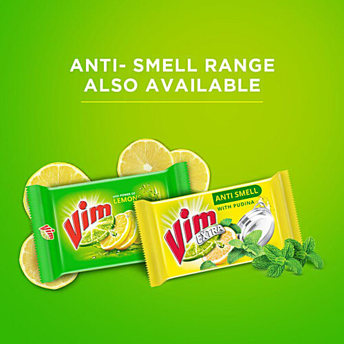 Vim New Superfast Vim Dishwash Bar, 130 g  Removes Burnt & Stickiest Grease With The Power Of 100 Lemons