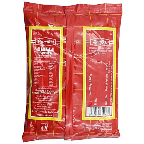 Ramdev Chilli Powder/Mirch Powder, 200 g Pouch 