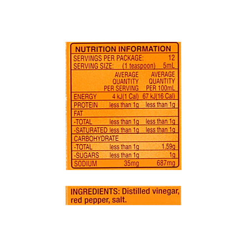 Tabasco Red Pepper Sauce, 60 ml  