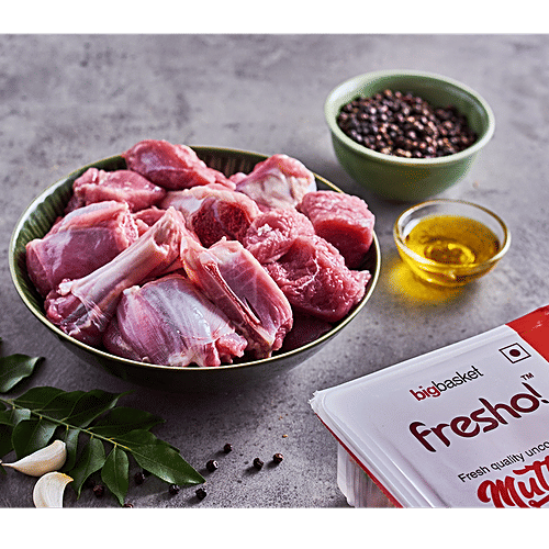 Fresho Mutton - Leg Pieces, Antibiotic Residue-Free, Growth Hormone-Free, 1 kg  
