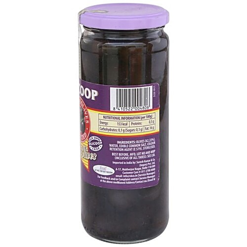Olicoop Olives - Black (Whole), 450 g Jar 