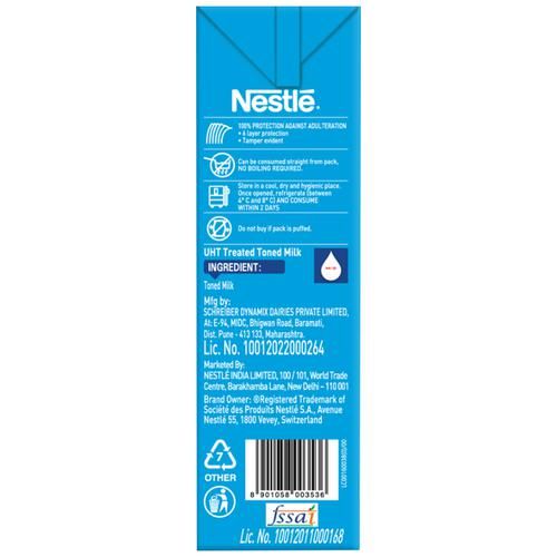 Nestle A+ Toned Milk - Natural Source Of Calcium & Protein, 1 L Carton Fortified with Vitamins A & D