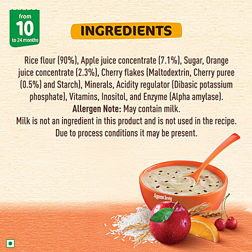 Nestle Nestum Rice Fruits Baby Cereal - From 10 To 24 Months, 300 g Bag-In-Box Source of Zinc & Selenium