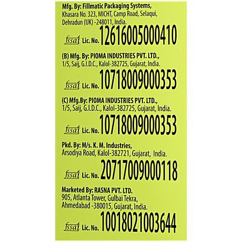 Rasna Shikanji Nimbupani - 32 Glass, 120 g Carton No Trans Fat