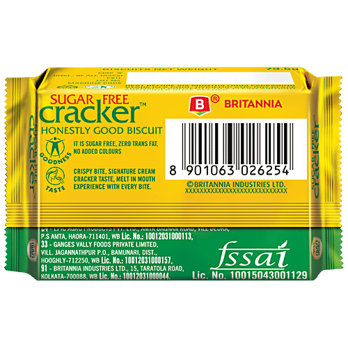 Britannia Nutri Choice Sugar Free Cracker Biscuits, 60 g  