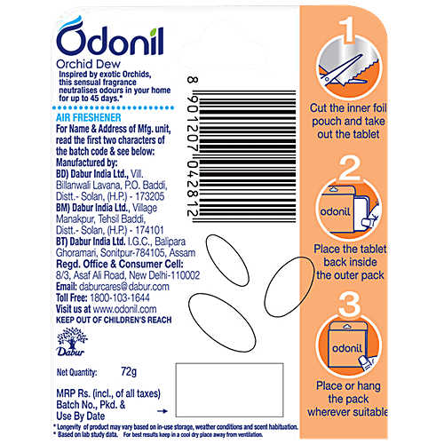Odonil  Bathroom Air Freshener Blocks - Orchid Dew, 72 g  