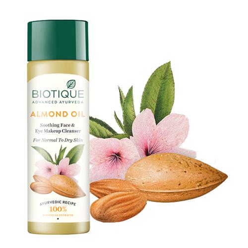 BIOTIQUE Face & Eye Makeup Cleanser - Bio Almond Oil, 120 ml Carton 