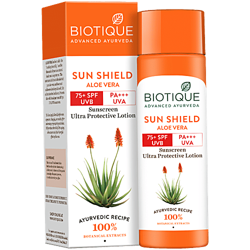 BIOTIQUE 75+ SPF UVA/UVB Sunscreen Ultra Soothing Body Lotion - Bio Vera, 100% Botanical Extracts, 190 ml 100% Botanical Extracts