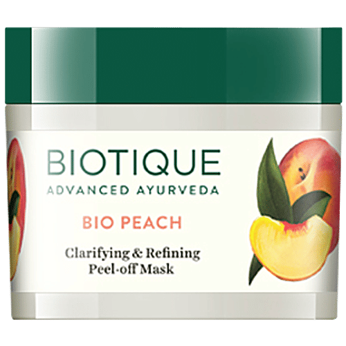 BIOTIQUE Clarifying & Refining Peel Off Mask - Peach, For All Skin Type, 50 g  100% Botanical Extracts
