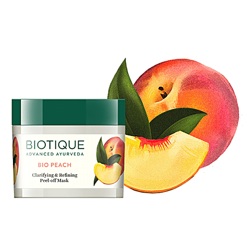 BIOTIQUE Clarifying & Refining Peel Off Mask - Peach, For All Skin Type, 50 g  100% Botanical Extracts