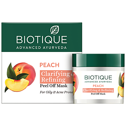 BIOTIQUE Clarifying & Refining Peel Off Mask - Peach, For All Skin Type, 50 g  100% Botanical Extracts