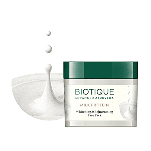 BIOTIQUE Bio Milk Protein - Whitening & Rejuvenating Face Pack For All Skin Types, 50 g Carton 