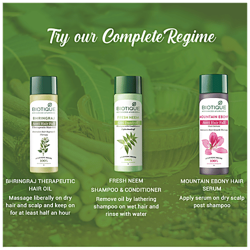 BIOTIQUE Fresh Neem Anti Dandruff Shampoo With Conditioner, 190 ml Fights Dandruff