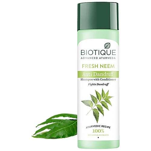 BIOTIQUE Fresh Neem Anti Dandruff Shampoo With Conditioner, 190 ml Fights Dandruff