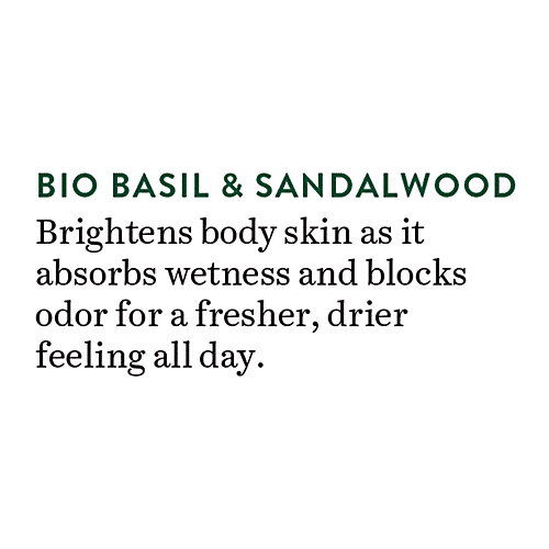 BIOTIQUE Refreshing Body Powder - Basil & Sandalwood, 150 g Bottle 100% Botanical Extract