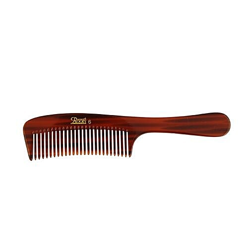 Roots Brown Wide Teeth Comb For Wavy/Curly/Thick Long Hair & Shampoo Use - 74, 1 pc Pouch 
