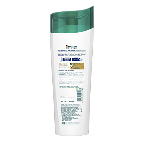 Himalaya Anti-Dandruff Shampoo - With Tea Tree Oil, Aloe Vera, For All Hair Types, 340 ml  