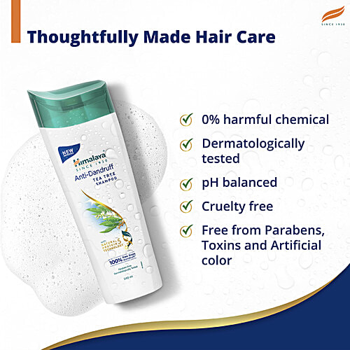Himalaya Anti-Dandruff Shampoo - With Tea Tree Oil, Aloe Vera, For All Hair Types, 340 ml  