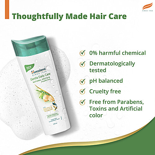Himalaya Gentle Daily Care Natural Protein Shampoo For Women & Men With Chickpea, Licorice & Amla, 180 ml  Protects From Daily Wear & Tear, Gently Cleanses & Strengthens