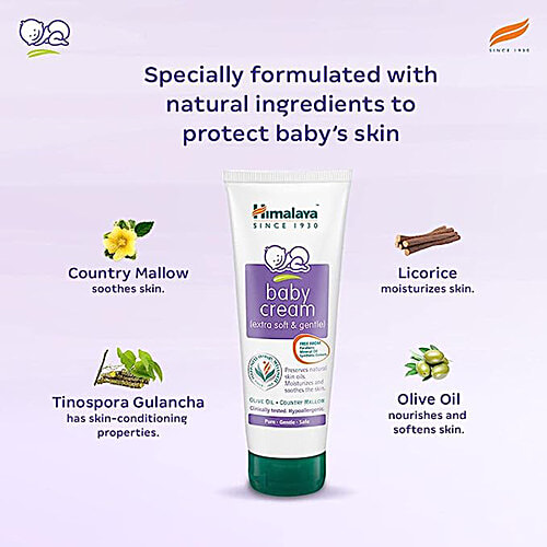 Himalaya Baby Cream - Extra Soft & Gentle, Paraben Free, 50 ml Tube Free from Parabens & Mineral Oil