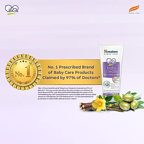 Himalaya Baby Cream - Extra Soft & Gentle, Paraben Free, 50 ml Tube Free from Parabens & Mineral Oil
