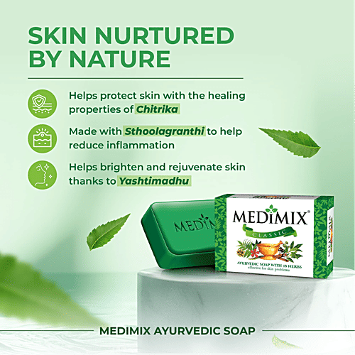 Medimix Ayurvedic 18 Herbs Ayurvedic Soap, 125 g Carton 