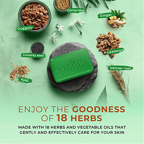 Medimix Ayurvedic 18 Herbs Ayurvedic Soap, 125 g Carton 