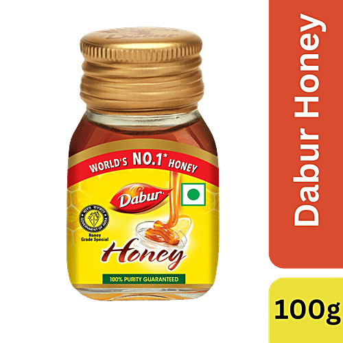 Dabur Pure Honey - Worlds No.1 Honey Brand With No Sugar Adulteration, 50 g Bottle Purity Guaranteed, No Sugar Adulteration