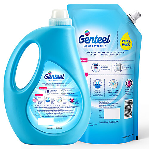 Buy Genteel Liquid Detergent 1 kg Bottle (Buy 1 Get 1 Free) Online at