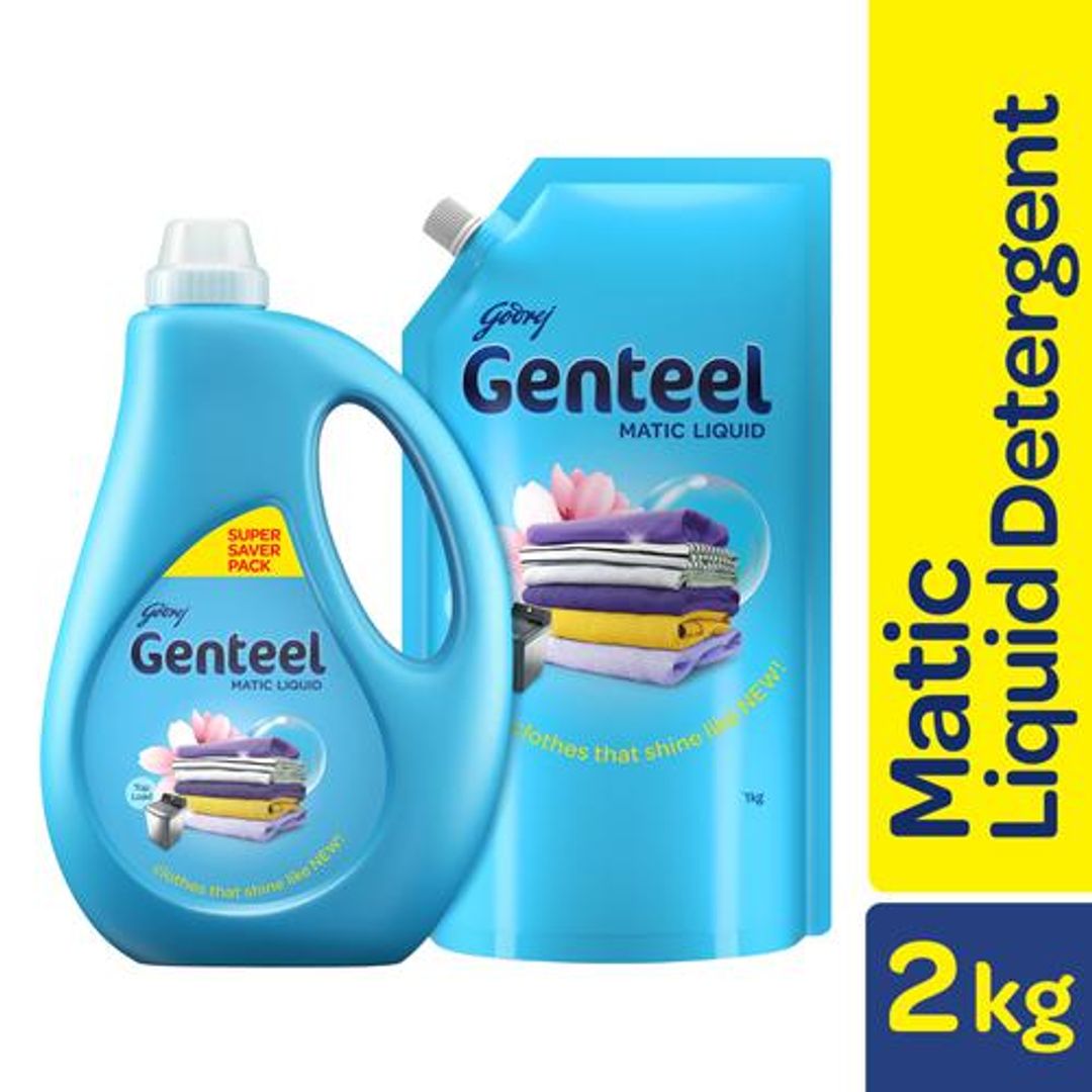 Genteel Matic Liquid Detergent - For Top Load Washing, 1 kg (Pack of 2)