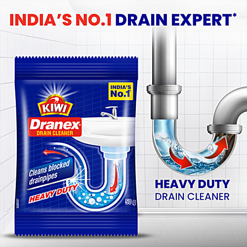 Kiwi Dranex Drain Cleaner, 50 g  Cleans Blocked Drainpipes