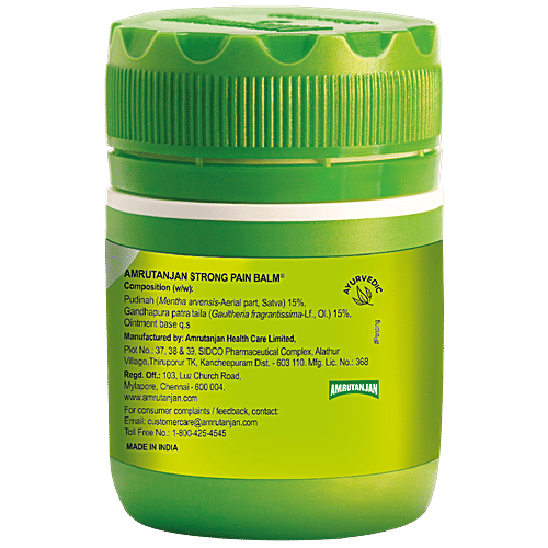 Amrutanjan Strong Pain Balm Headache Balm Massage - Faster Relaxation, Double Power, 8 ml Strong