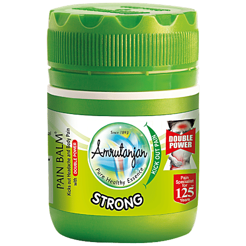 Amrutanjan Strong Pain Balm Headache Balm Massage - Faster Relaxation, Double Power, 8 ml Strong