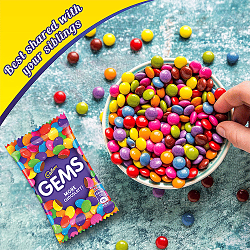 Buy Cadbury Gems Sugar Coated Chocolate 89 Gm Pouch Online At Best