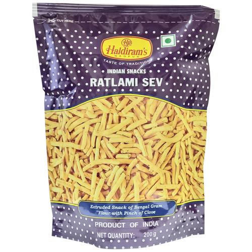 Haldiram's Namkeen - Ratlami Sev, 200 g Pouch Zero cholesterol