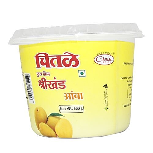 Buy Chitale Dairy Full Cream Shrikhand Amba 500 Gm Cup Online at the