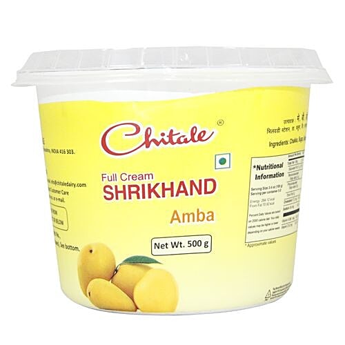 Buy Chitale Dairy Full Cream Shrikhand Amba 500 Gm Cup Online at the